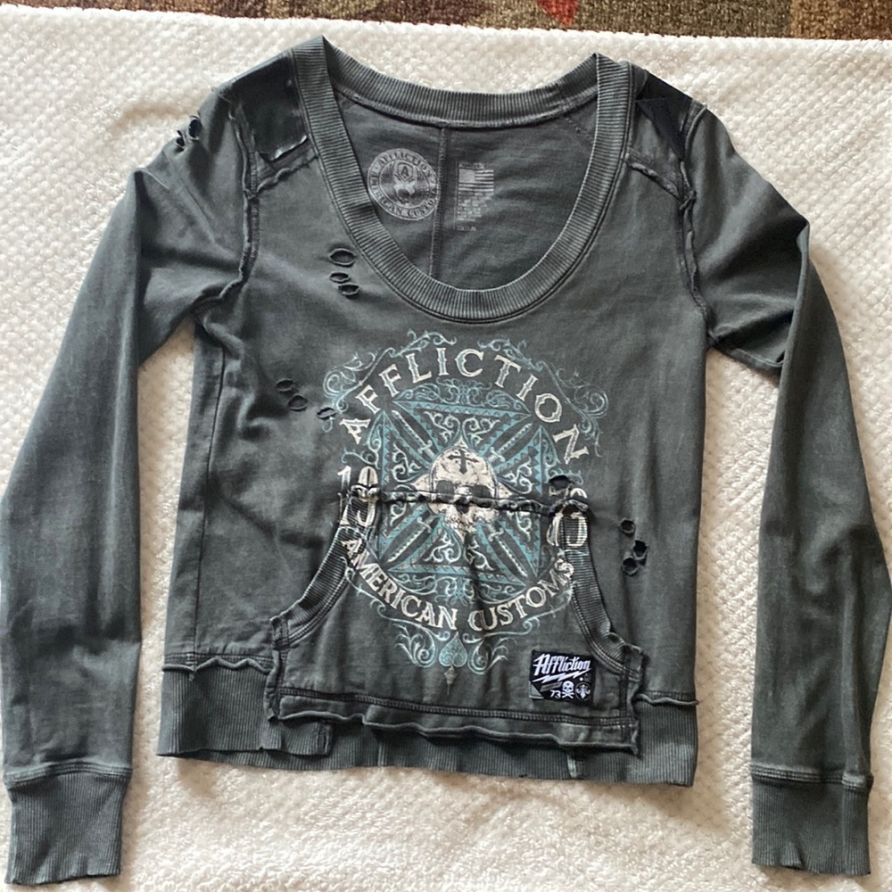 Affliction Sweater Shirt very light weight
